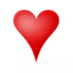 Gambar vektor hati Valentine Glossy merah